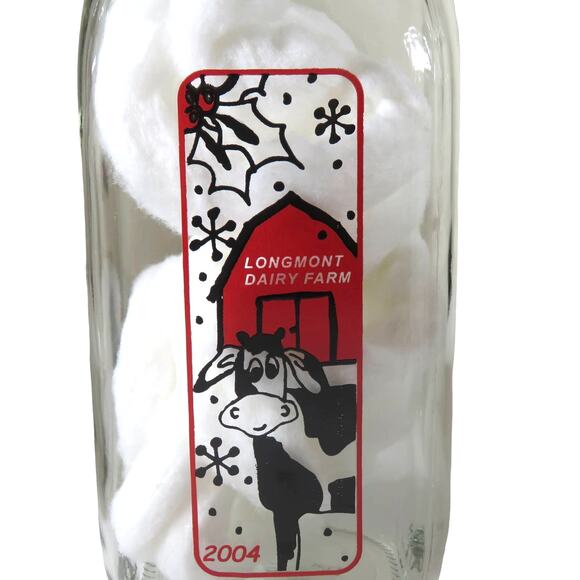 Eggnog Milk Bottle 2004 Christmas Collectible Longmont Colorado Farmhouse Décor - Picture 3 of 8